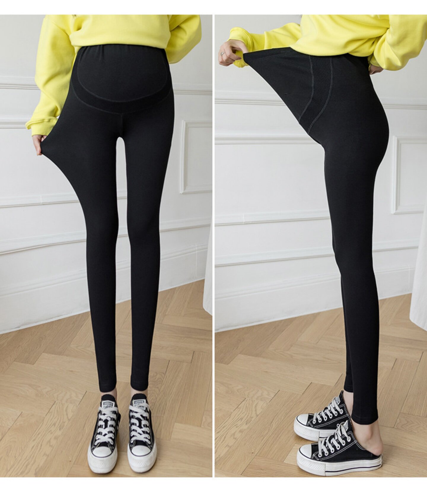 Maternity Pants for Autumn, Thin Fleece, Outerwear, Belly Support Pants, Trendy Mom Style, Non-Tightening on the Belly during Pregnancy, Winter — 27