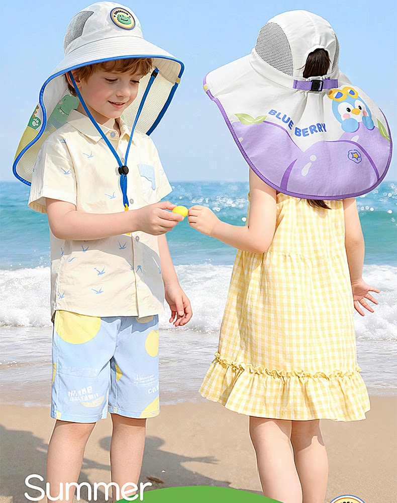 Children's Sun Protection Hat, Baby Sun Hat, Summer Thin Style, Girls' and Boys' Sun Hat, Boys' and Girls' Bucket Hat — 4
