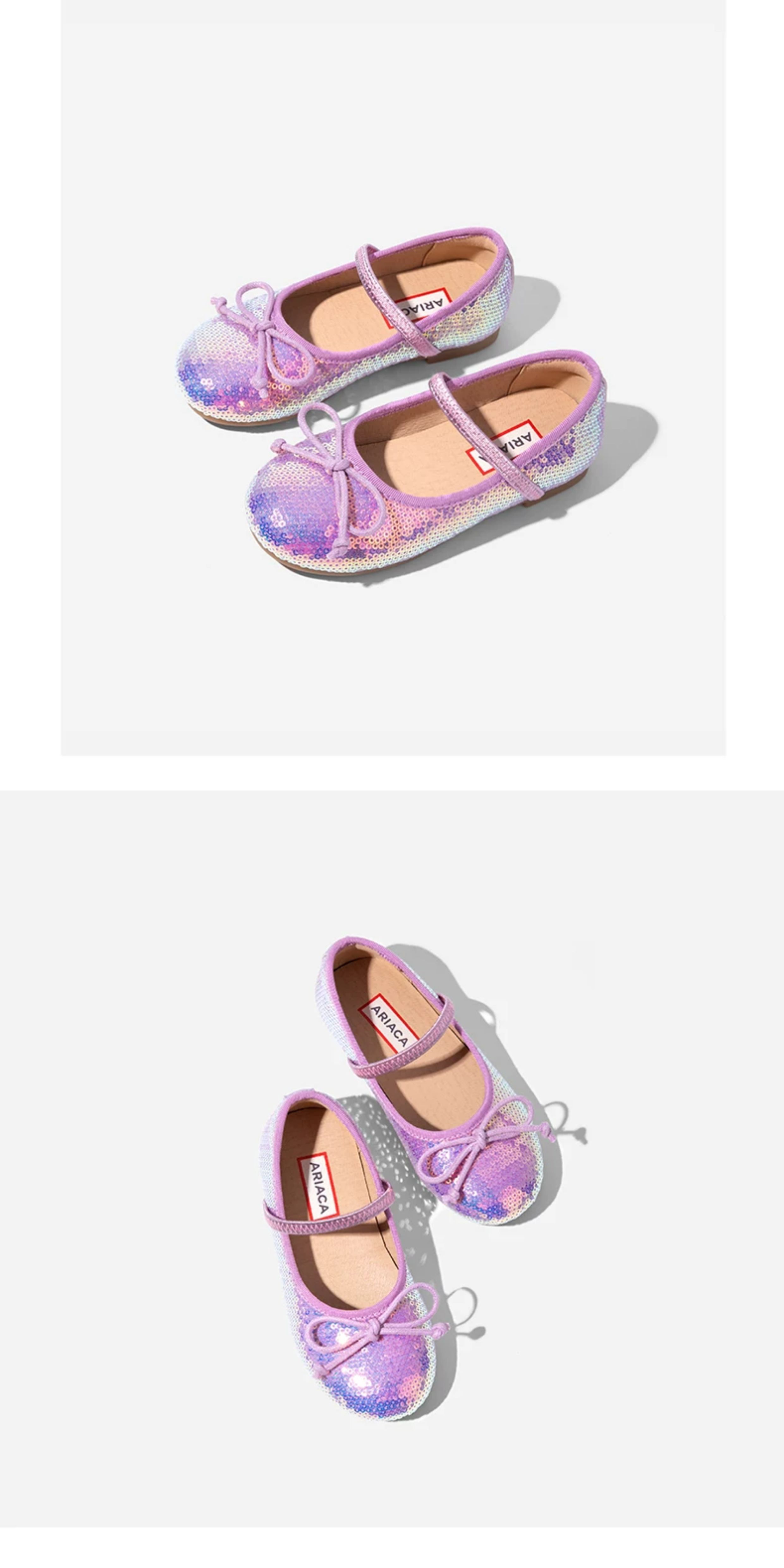 Ariaca Little Girl Soft Bottom Kids Shiny Princess Shoes — 26