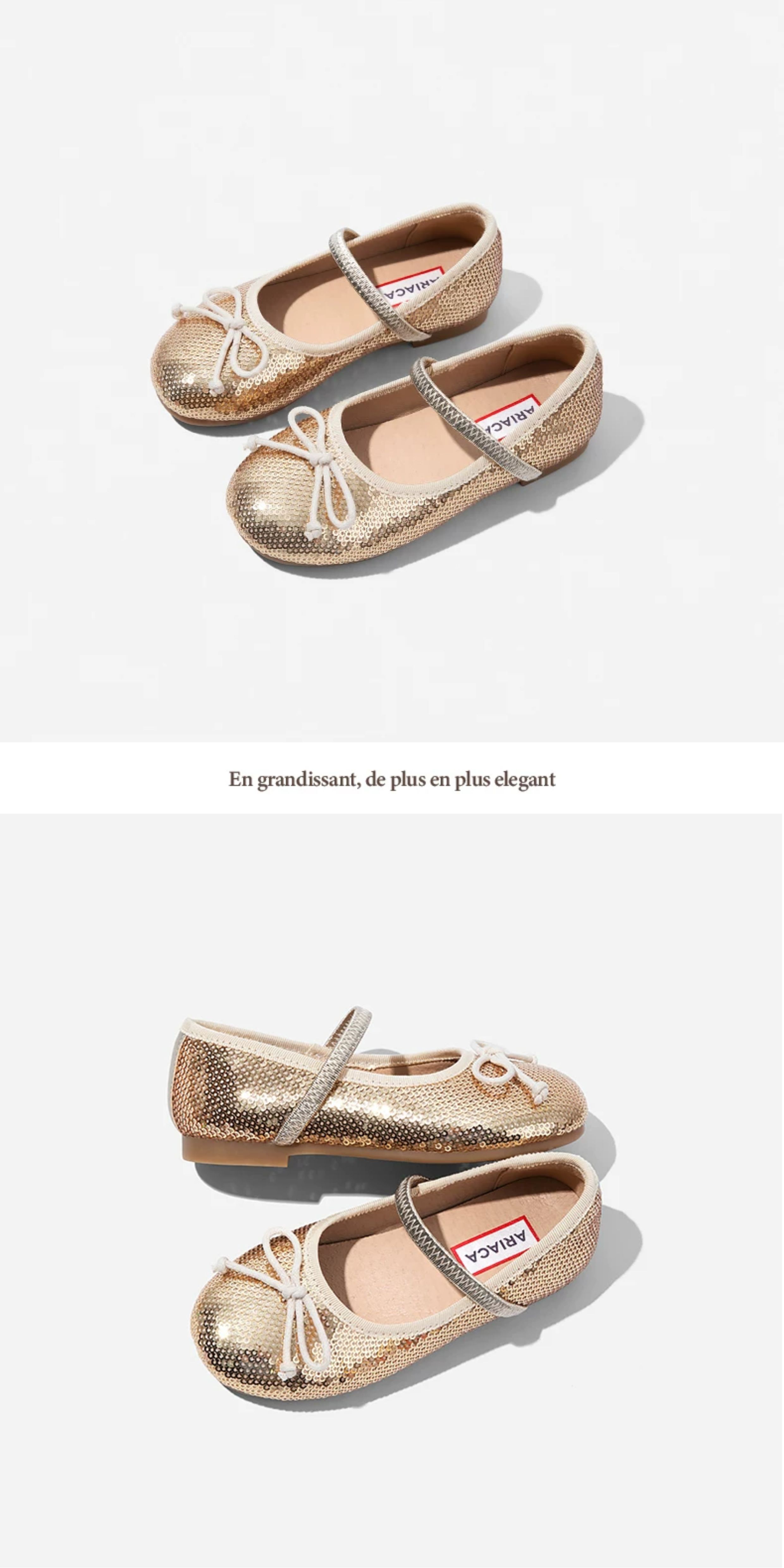 Ariaca Little Girl Soft Bottom Kids Shiny Princess Shoes — 24