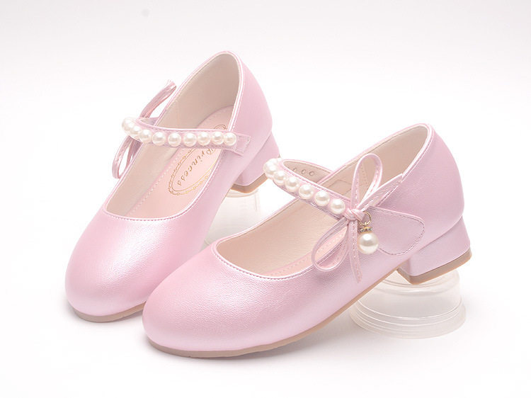 Princess Shoes for Girls with Small High Heels to Match Dresses 2026 New Soft-Soled Summer White Soft Shoes for Little Girls Summer Leather Shoes — 15