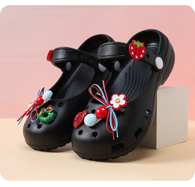 Children's Croc Shoes Summer Girls' Slippers Girls' Sandals Non-Slip Summer New Beach Mary Jane Princess Dance Shoes — 10