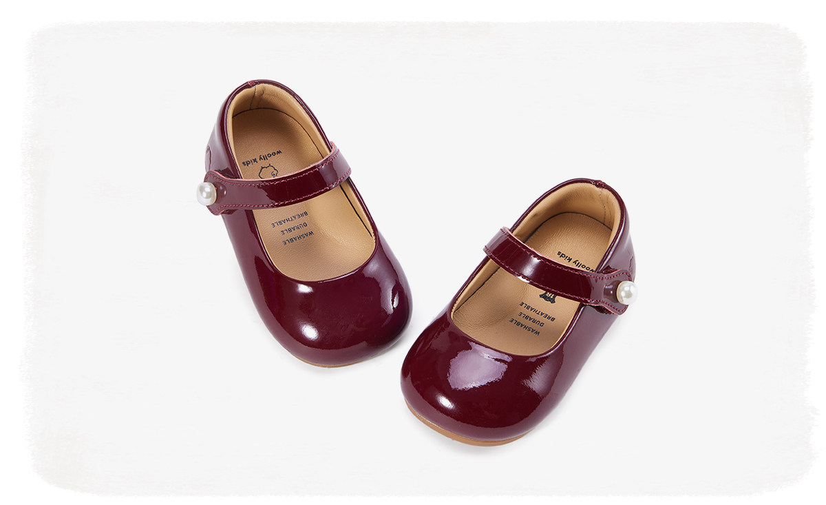 Woollykids Australian Mini Princess Pele Shoes for Girls, Genuine Leather Patent Leather Performance Toddler Shoes — 28