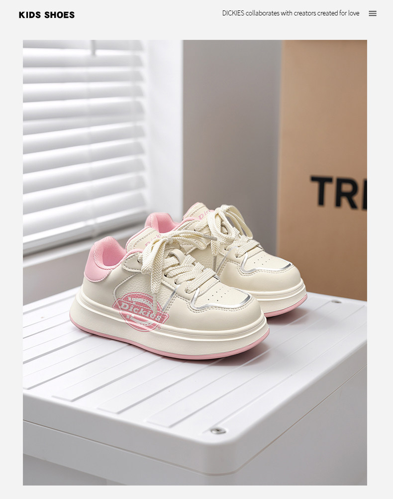 Dickies Medium and Large Children's Sports Shoes for Boys and Girls 2026 Autumn New Thick-Soled Height-Increasing Children's Casual Sneakers — 12