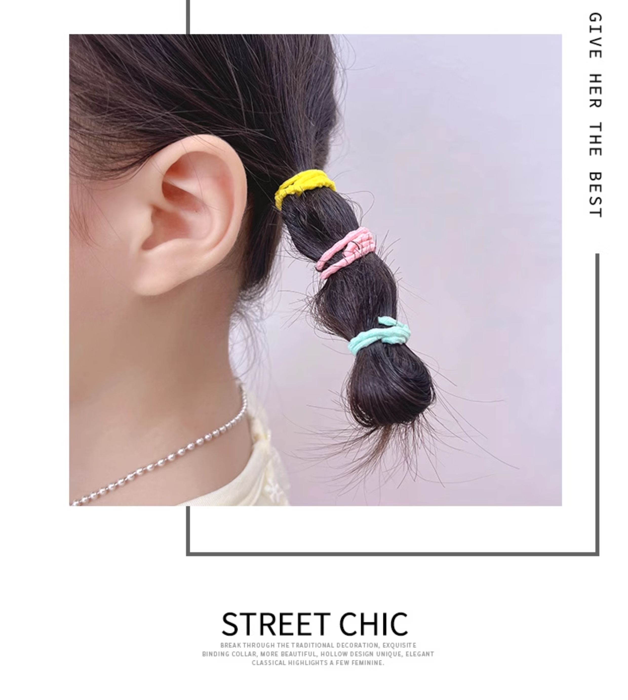 Children's Rubber Bands, High-Elasticity Hair Ties, Durable Hair Ropes with Good Elasticity, Girls' Hair Accessories That Don'T Damage Hair, Ponytail Hair — 7