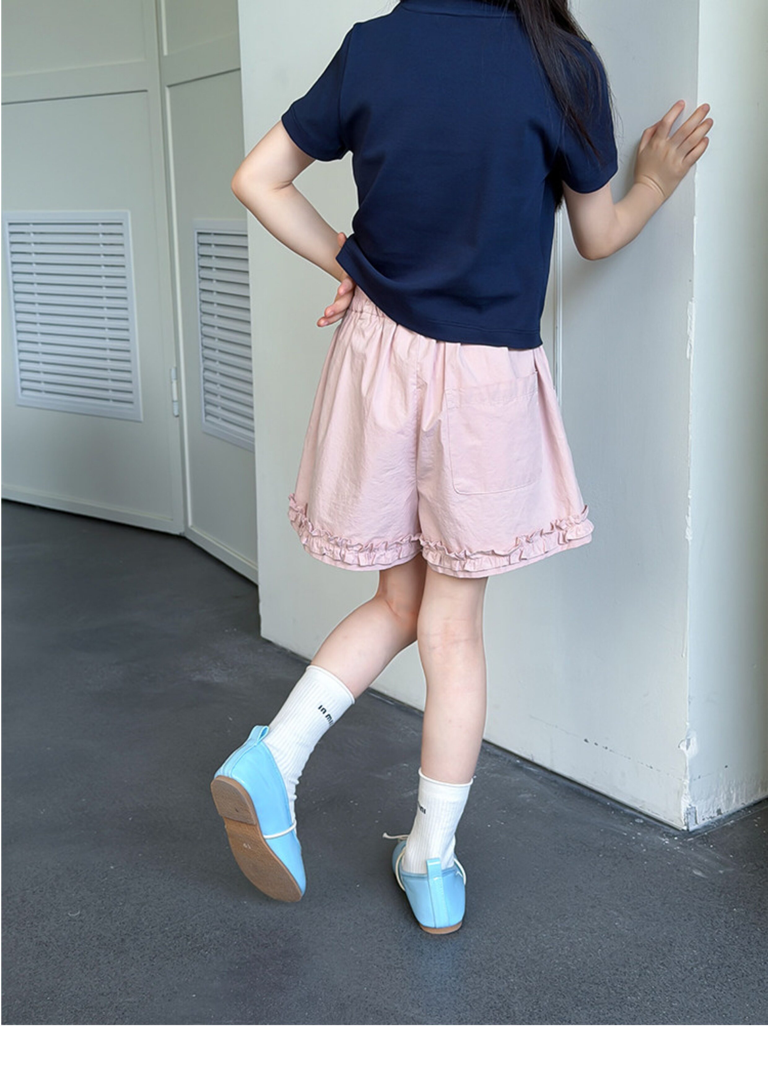 Girls' Summer Lace Cotton Shorts, Versatile and Sweet Cute Refreshing Wide-Leg Pants, Baby Five-Point Pants Trendy — 22