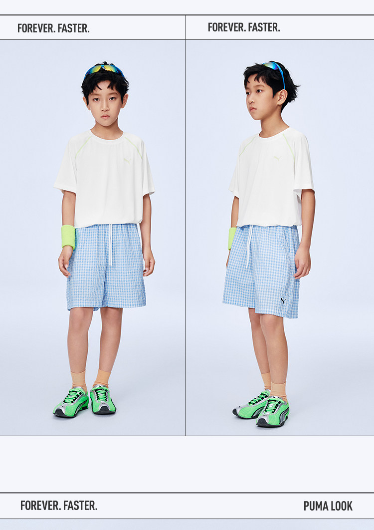 Puma Children's Clothing New Style Kidsren's Short-Sleeved T-Shirt Mesh Comfortable Breathable Quick-Drying Round Neck Sports T-Shirt — 25