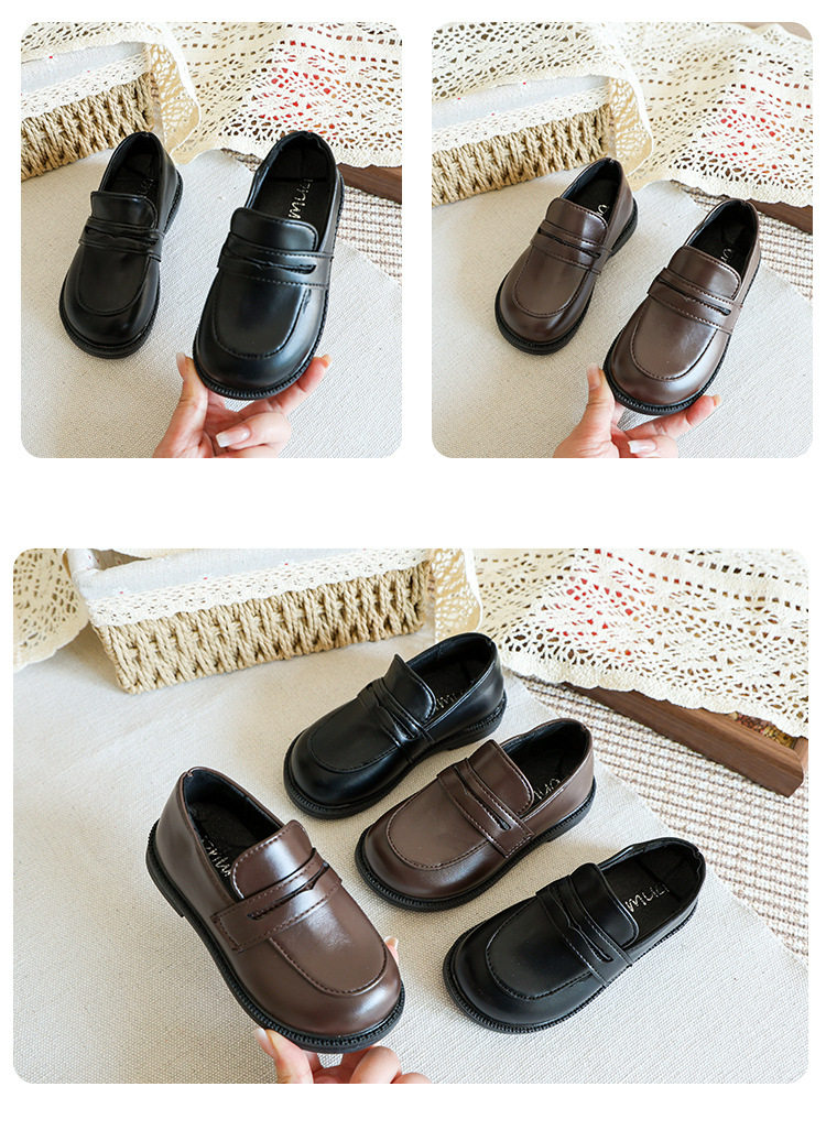 Boys' Black Leather Performance Shoes, Children's 2026 New Model, Comfortable Host-Style Shoes for Boys, Stylish and Comfortable for Long Standing — 11