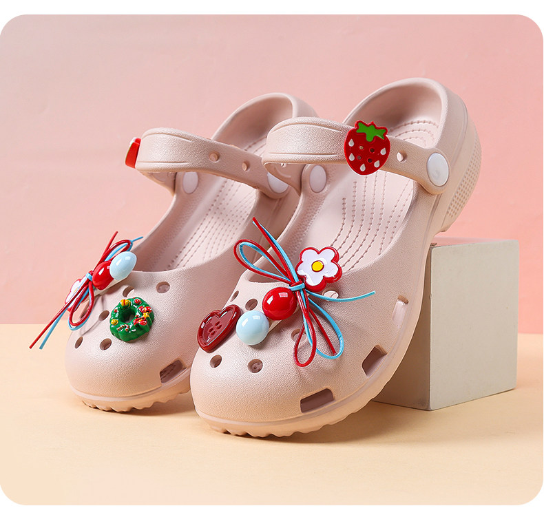 Children's Croc Shoes Summer Girls' Slippers Girls' Sandals Non-Slip Summer New Beach Mary Jane Princess Dance Shoes — 6