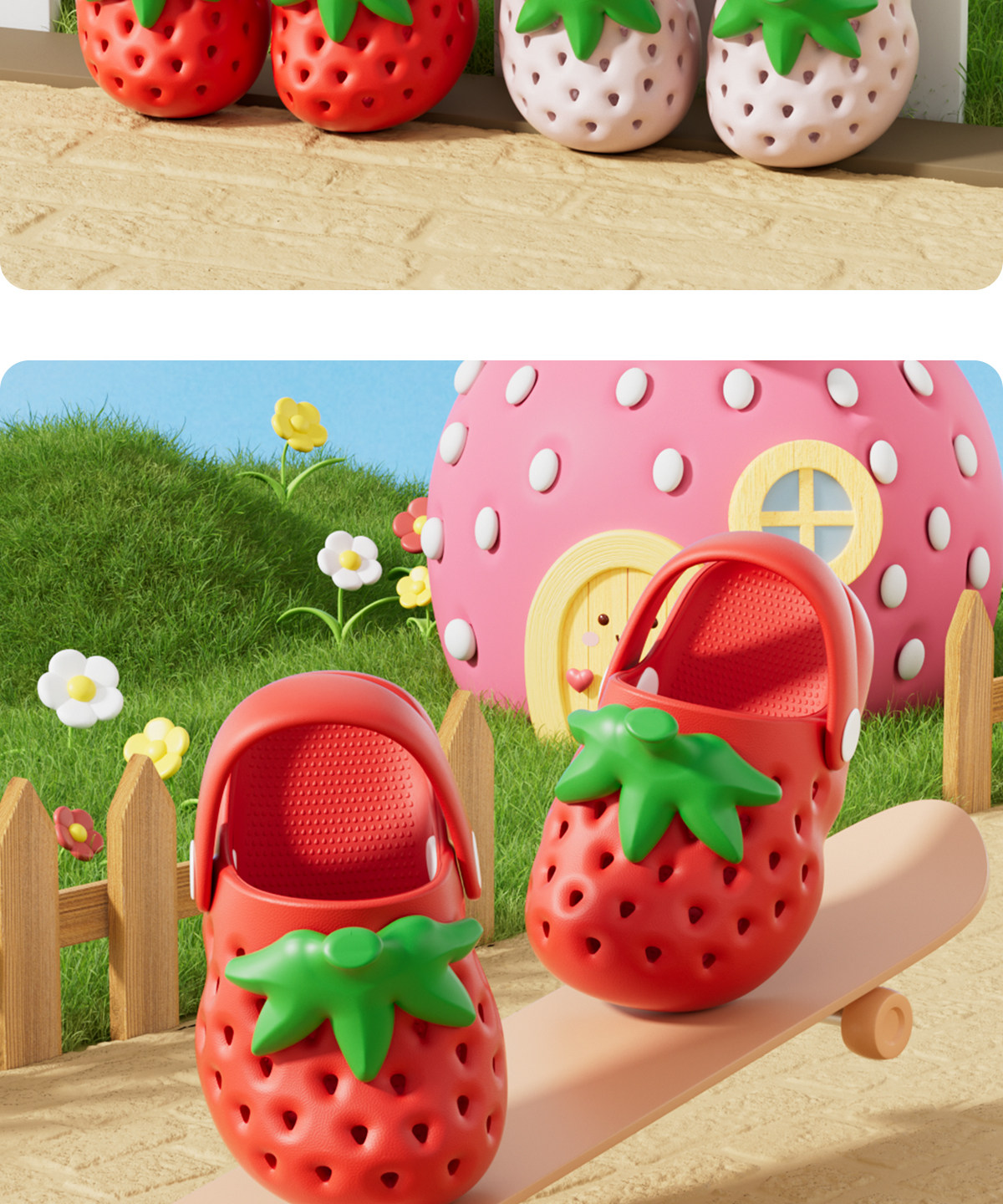 Latetime Cute Strawberry Hole Shoes Kidsren's Slippers for Boys and Girls Summer Outer Wear 2026 New Baby Slippers — 14