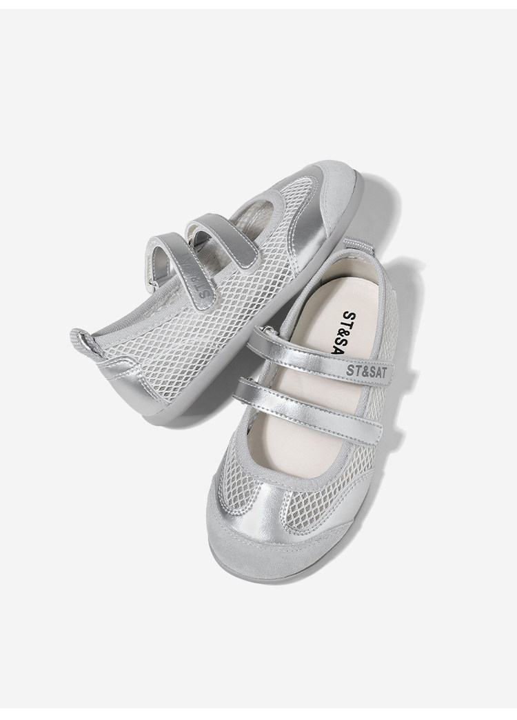Saturday Kids' Shoes Children's Mary Jane Girls' Breathable Mesh Sandals Summer Velcro Ballet Style Casual Shoes — 12