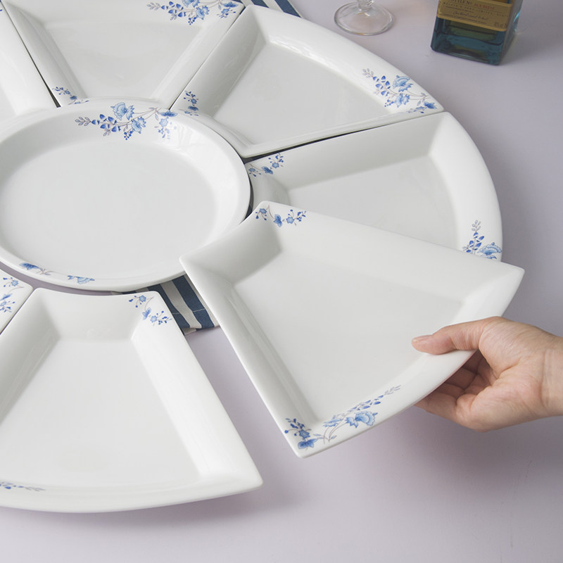 New Creative Suit Ceramic Parquet Plate Deep Disc Dish Round Plate Dishes Home Dish Ceramic Saucer