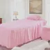 Thẩm mỹ viện spa trải giường váy đơn mảnh với lỗ massage y tế massage trị liệu giường bọc bông nguyên chất màu trắng xanh bột