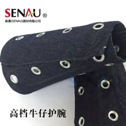 Chất lượng cao dày denim kính đeo tay kính nhà máy xây dựng bảo vệ cánh tay bảo vệ cắt găng tay đeo tay