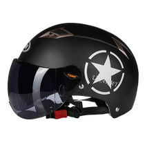 Mustang 3C certified helmet mens electric car womens half helmet four-season safety helmet summer sun protection half-cover type