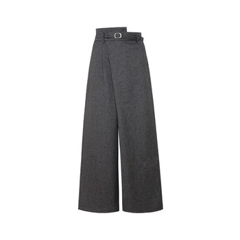 Irregular design lace-up wide-leg trousers for men and women