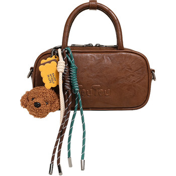 Toutou imitation vegetable tanned bowling bag portable cross-body bag