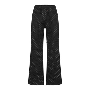 Polka-dot casual sports straight-leg loose drapey wide-leg pants