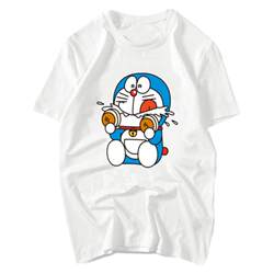 Anime Jingle Cat T-shirt for men and women casual short-sleeved cartoon blue fat couple T-sister outfit brother bedroom suit customization