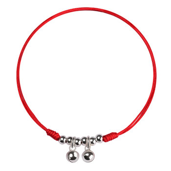 S925 sterling silver Ruyi bell anklet ຂອງແມ່ຍິງກອງປະຊຸມເງິນ anklet anklet 2024 ປີສັດ trendy ເຊືອກສີແດງ braided ສາຍແຂນ