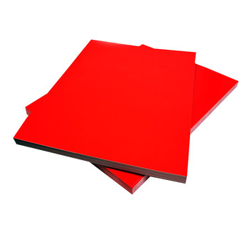 Glossy red cardboard wedding invitation table label red printing paper