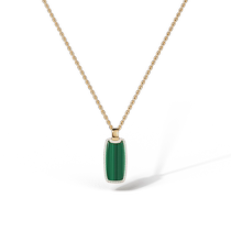 New product]APM malachite square tag chain link necklace holiday gift clavicle chain elegant smart pendant