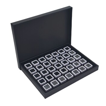 Acrylic square plastic color treasure sample box leather tray
