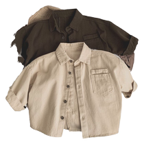 Speculation ~ Retro and personalized Korean style childrens lapel shirts for men and women forest pocket coats cardigans for spring and autumn