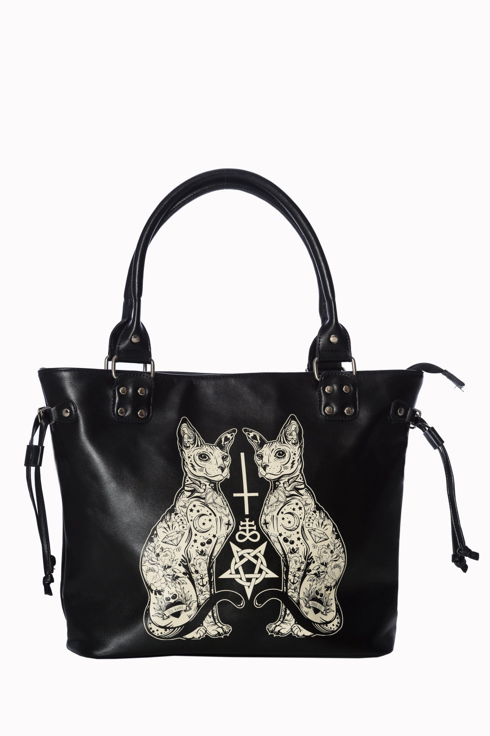 Stereoman European Banned Official Licensed Dark Gothic Tattoo Hairless Cat Pentagram Bag