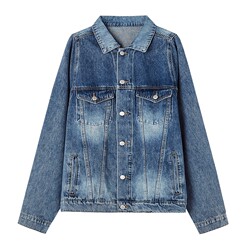 Demana retro denim jacket ລະດູໃບໄມ້ປົ່ງໃຫມ່ ເຄື່ອງນຸ່ງຜູ້ຍິງ ລະດັບສູງ temperament casual ເກົາຫຼີ versatile tops ແບບຕ່າງປະເທດ