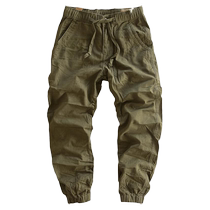 Heavyweight thickened cotton leggings trendy mens autumn and winter American retro workwear cuffed pants s leggings casual pants for jogging