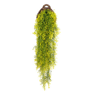 Simulation plant rattan fake flower rattan hanging orchid golden bell willow wall hanging living room air conditioning pipe wall decoration indoor green plants
