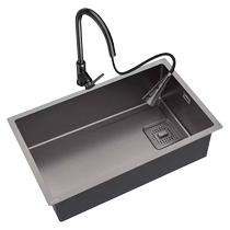 Wrigley 1325 Gun Gray Sink Undercounter Stainless Steel Handmade Large Single Slot Kitchen Stainless Steel Nano Pool Wash Basin