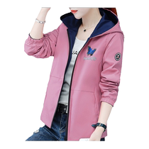 Reversible short coat for women spring and autumn 2024 new spring short windbreaker fashion baseball uniform hooded casual jacket