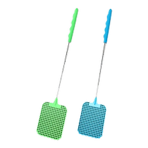 Telescopic fly swatter new plastic swatter extended iron rod thickened manual household mosquito swatter non-rotten fly killer artifact