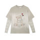 LALABOBO26 new lace splicing top fake two pieces old printed long-sleeved T-shirt