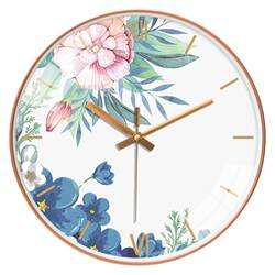 Creative Flower-Themed Clock, Modern and Simple, Fresh Style Wall Clock for Home, Living Room, Silent Bedroom Wall Clock