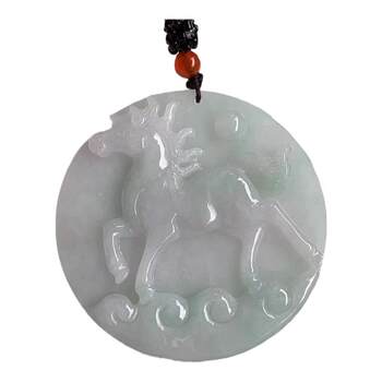 Burmese jade pendant a goods spring with colorful horse brand pendant