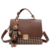 (Self-operated) JANE KLAIN houndstooth crossbody bag womens retro handbag cute rabbit pendant crossbody bag