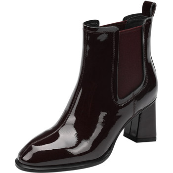 Hongke 2024 autumn and winter new high-heeled short boots cow patent leather thick heel fashion women's boots h814d402