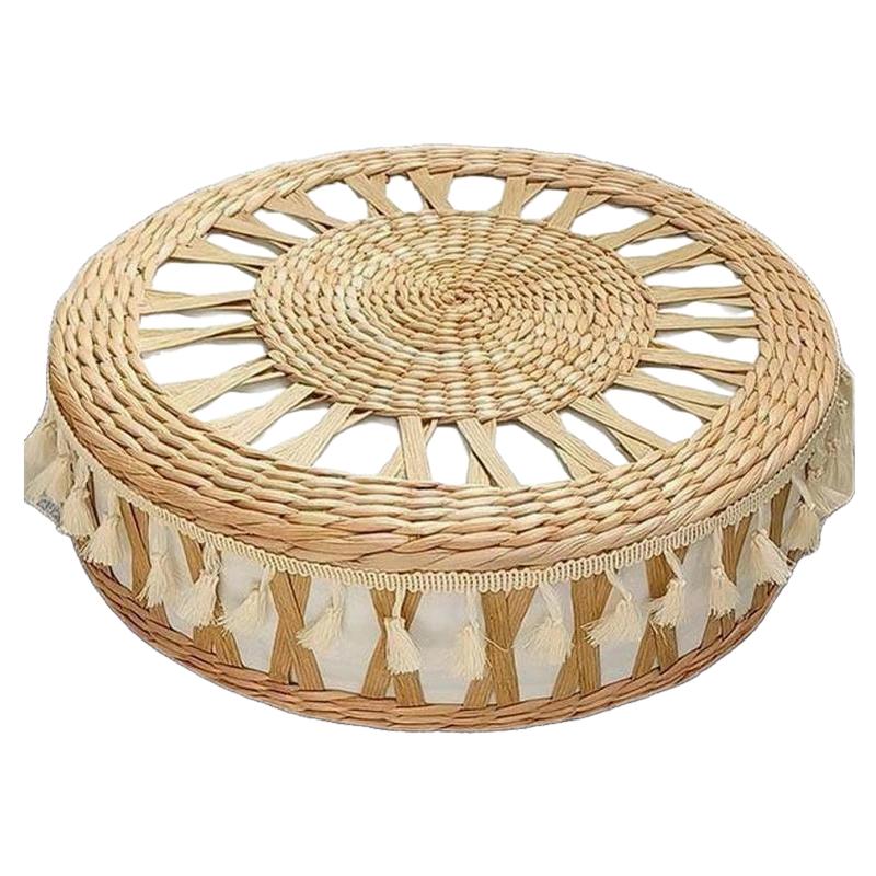 Nordic handmade straw futon cushion
