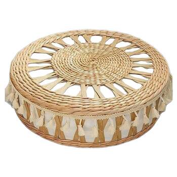 Nordic handmade straw futon cushion