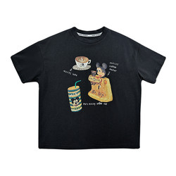 Summer boy cartoon t-shirt parent-child clothes family of three tops ivan ຄອບຄົວເດັກນ້ອຍເຄື່ອງນຸ່ງພໍ່ແມ່-ເດັກນ້ອຍ ເສື້ອທີເຊີດແມ່-ເດັກນ້ອຍ