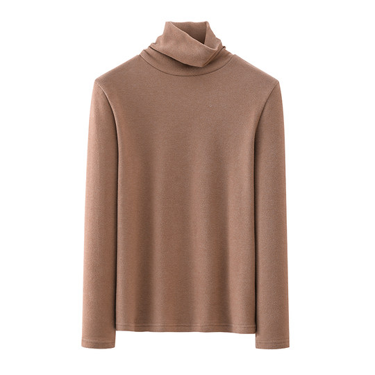 双面德绒打底衫女秋冬2025新款高领内搭冬季加厚磨毛发热保暖上衣