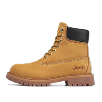 Jeep Jeep Couple Rhubarb Boots Autumn and Winter Outdoor Non-Slip Hiking Shoes Mens and Womens High Top Workwear Plus Velvet Martin Boots