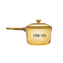 Conning Amber Glass Single Handle Pan Home High Temperature Resistant Baby Hot Milk Stew Soup Pan Covegan Pan Milk Pan 2686