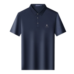[Mulberry silk dark pattern jacquard] Montagut 24 summer men's short-sleeved polo shirt light luxury T-shirt cool and breathable ບາງ J