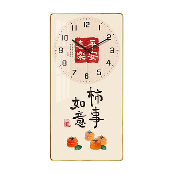 Living room clock wall clock crystal porcelain crystal face calendar fashion