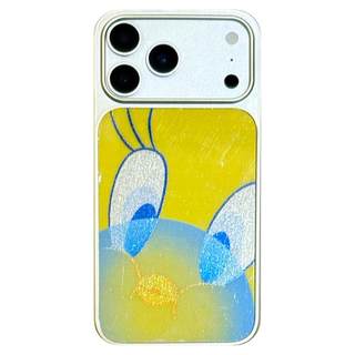 Cute big face glitter tweety illustration apple phone case