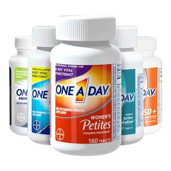 Bayer OneADay multivitamin ເສີມວິຕາມິນ C, ວິຕາມິນ B, ວິຕາມິນ D, ສັງກະສີ, ສານອາຫານຫຼາຍມິຕິສໍາລັບຜູ້ຊາຍແລະແມ່ຍິງ